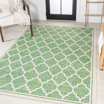Trebol Moroccan Trellis Textured Weave Indoor/outdoor Area Rug